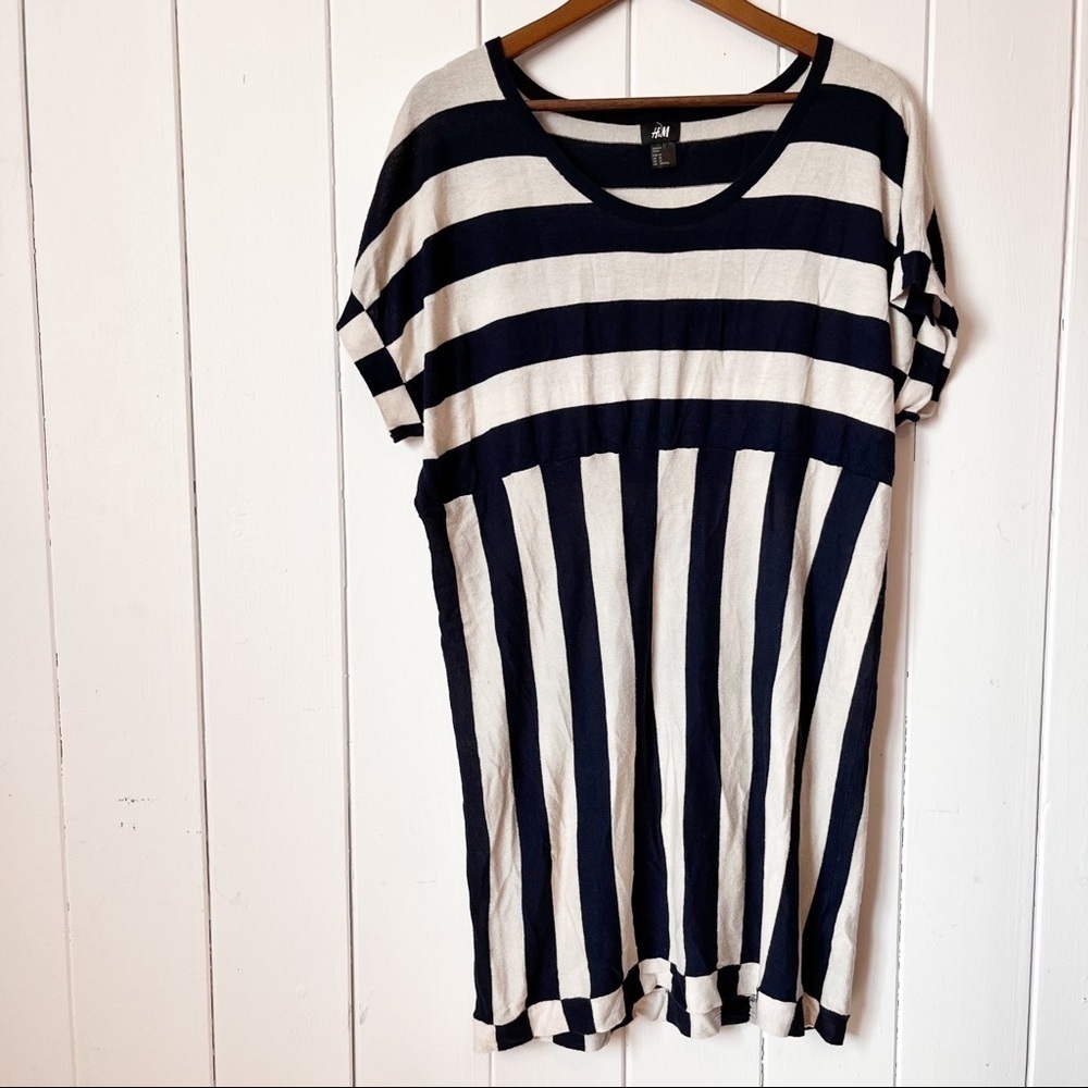 H&M Blue and White striped Dress. Size Medium.
